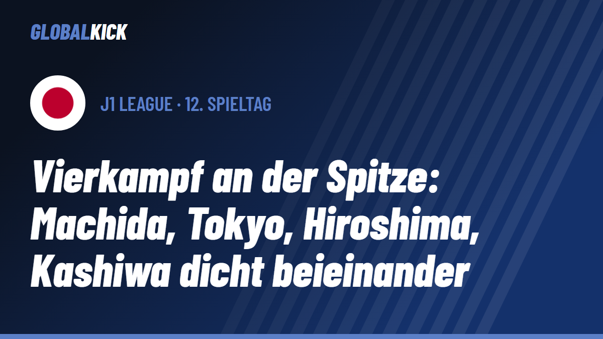 Globalkick-Titelgrafik zum engen Vierkampf an der Tabellenspitze der japanischen J1 League